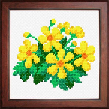 Желтые цветы Ткань для вышивания с нанесённым рисунком Orchidea O-1142 - Вишивка хрестиком і бісером - Овечка Рукодільниця