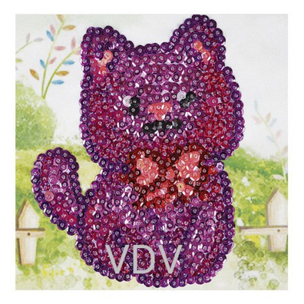 Кошка Набор для вышивания пайетками VDV ПН-002 - Вышивка крестиком и бисером - Овца Рукодельница