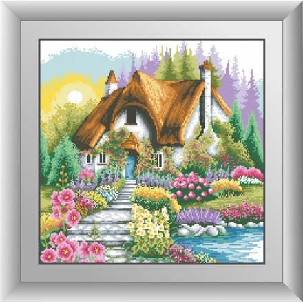 Домик с живописным садом. Dream Art (30618D) - Вышивка крестиком и бисером - Овца Рукодельница