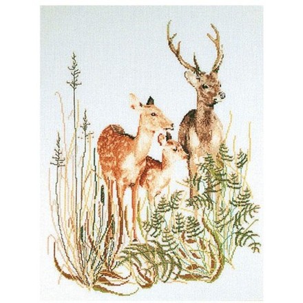 Набір для вишивання хрестиком Deer Family Linen Thea Gouverneur 938 - Вишивка хрестиком і бісером - Овечка Рукодільниця
