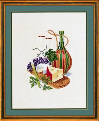 Сир та червоне вино. Набір для вишивання хрестом. Eva Rosenstand (12-603) - Вишивка хрестиком і бісером - Овечка Рукодільниця