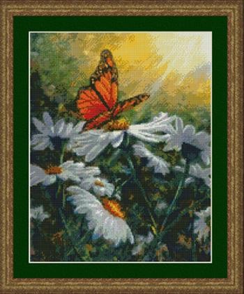 Butterfly Daisies Kustom Krafts (99527) - Вишивка хрестиком і бісером - Овечка Рукодільниця