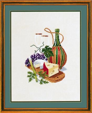 Сыр и красное вино. Набор для вышивания крестом. Eva Rosenstand (Дания) (12-603) - Вышивка крестиком и бисером - Овца Рукодельница