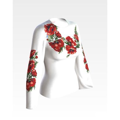 Набір для вишивки жіночої блузки бісером Маки червоні БЖ041пБннннk - Вишивка хрестиком і бісером - Овечка Рукодільниця
