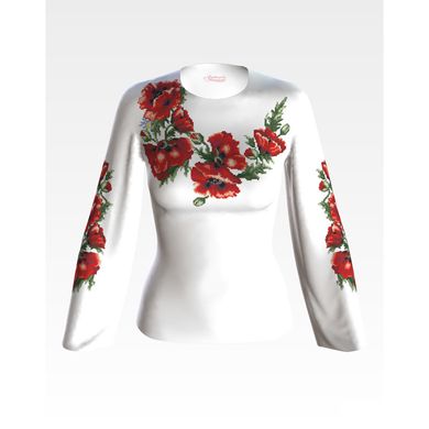 Набір для вишивки жіночої блузки бісером Маки червоні БЖ041пБннннk - Вишивка хрестиком і бісером - Овечка Рукодільниця