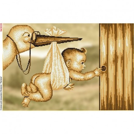 Лелека з малюком Схема для вишивки бісером Biser-Art 3035ба - Вышивка крестиком и бисером - Овца Рукодельница