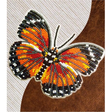 Набор для вышивки бисером бабочки с водорастворимым флизелином Вдохновение Euphaedra Eleus NBFL-057 - Вышивка крестиком и бисером - Овца Рукодельница