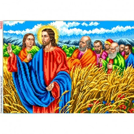 Ісус у житньому полі Схема для вишивки бісером Biser-Art 660ба - Вишивка хрестиком і бісером - Овечка Рукодільниця