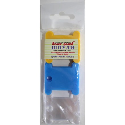 Шпули (бобины) пластиковые для мулине микс из 3 цветов (желтый, синий, прозрачный)БП5М - Вышивка крестиком и бисером - Овца Рукодельница