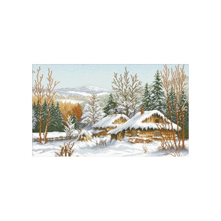 Зимнее село Канва с нанесенным рисунком для вышивки крестом Світ можливостей 984СМД - Вишивка хрестиком і бісером - Овечка Рукодільниця