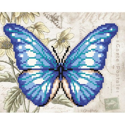 Синій метелик Схема для вишивки бісером Повітруля Т4 14 - Вишивка хрестиком і бісером - Овечка Рукодільниця
