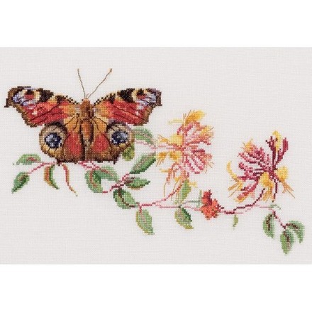 Набір для вишивання хрестиком Butterfly-Honeysuckle Linen Thea Gouverneur 439 - Вишивка хрестиком і бісером - Овечка Рукодільниця
