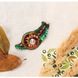Смарагдовий равлик Набір для вишивання бісером прикраси на натуральному художньому холсті Абрис Арт AD-238