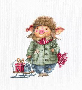 Рождественская свинка. Набор для вышивания. Luca-S (B1160) - Вышивка крестиком и бисером - Овца Рукодельница