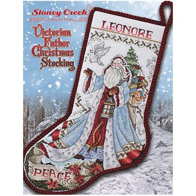 Victorian Father Christmas Stocking Схема для вышивки крестом Stoney Creek LFT487 - Вишивка хрестиком і бісером - Овечка Рукодільниця