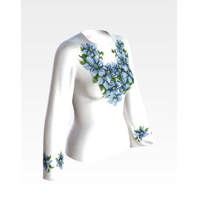 Заготовка жіночої вишиванки Сині квіти для вишивки бісером БЖ018кБнннн