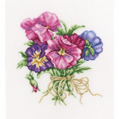 Набор для вышивки RTO M565 Букетик фиалок / Violets bouquet - Вышивка крестиком и бисером - Овца Рукодельница