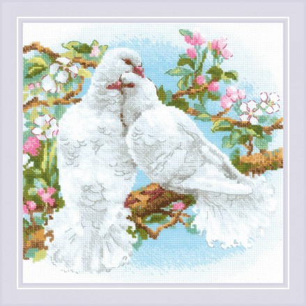 Белые голуби. Набор для вышивания крестом. Риолис (1856) - Вышивка крестиком и бисером - Овца Рукодельница