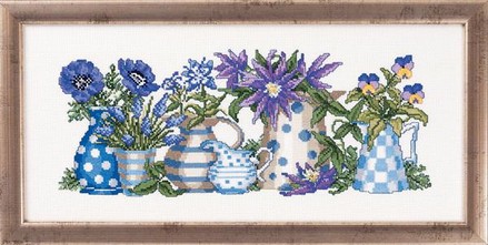 Голубые цветы. Набор для вышивания. Permin (12-5187) - Вышивка крестиком и бисером - Овца Рукодельница