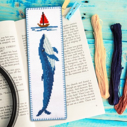 Повитруля Набор для вышивки закладки "Синий кит" KSK2-134 - Вишивка хрестиком і бісером - Овечка Рукодільниця