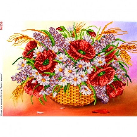 Польові квіти Схема для вишивки бісером Biser-Art 539ба - Вишивка хрестиком і бісером - Овечка Рукодільниця