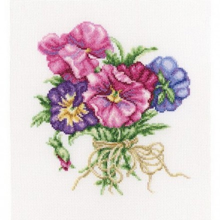 Набор для вышивки RTO M565 Букетик фиалок / Violets bouquet - Вишивка хрестиком і бісером - Овечка Рукодільниця