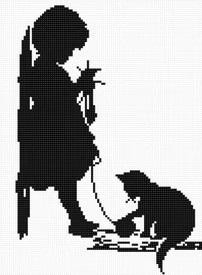 Девочка с кошкой. Набор для вышивания крестом. Luca-S (B286) - Вышивка крестиком и бисером - Овца Рукодельница