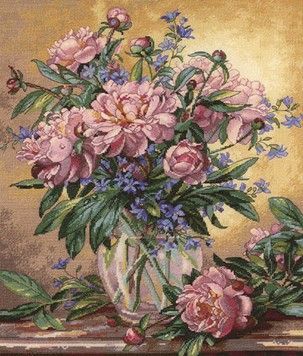 Набір для вишивки Dimensions 35211 Peonies & Canterbury Bells - Вишивка хрестиком і бісером - Овечка Рукодільниця