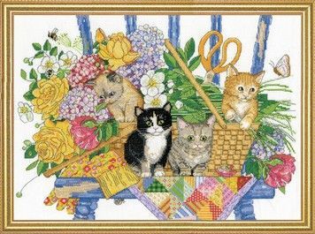 Набір для вишивання Design Works Garden Kittens 3268 - Вишивка хрестиком і бісером - Овечка Рукодільниця