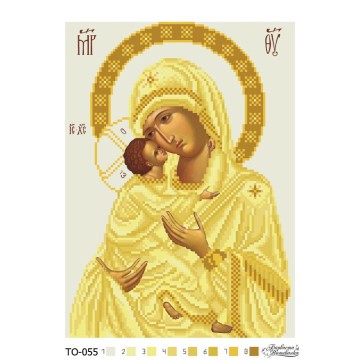 Схема картины Владимирская икона Божией Матери для вышивки бисером на ткани ТО055ан2332 - Вышивка крестиком и бисером - Овца Рукодельница