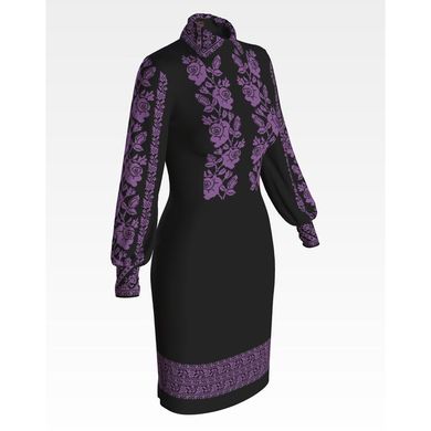 Набір для вишивки нитками Барвиста Вишиванка заготовки жіночої сукні – вишиванки Троянди монохром ПЛ081дЧннннi
