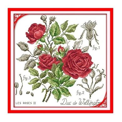 Червона троянда (2) Набір для вишивання хрестиком з друкованою схемою на тканині Joy Sunday H520JS - Вышивка крестиком и бисером - Овца Рукодельница