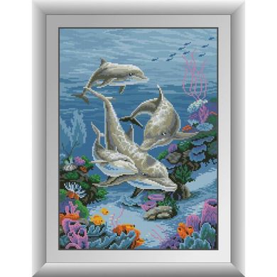 Семья дельфинов. Dream Art (30059D) - Вышивка крестиком и бисером - Овца Рукодельница