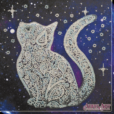 Звездный кот. Набор-миди для вышивки бисером на натуральном художественном холсте. Абрис Арт (AMB-052) - Вышивка крестиком и бисером - Овца Рукодельница