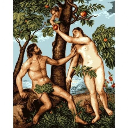 Набор для вышивания гобелен Goblenset G852 Адам и Ева - Вишивка хрестиком і бісером - Овечка Рукодільниця