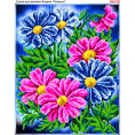 Сині квіти Схема для вишивки бісером Biser-Art 235ба - Вишивка хрестиком і бісером - Овечка Рукодільниця