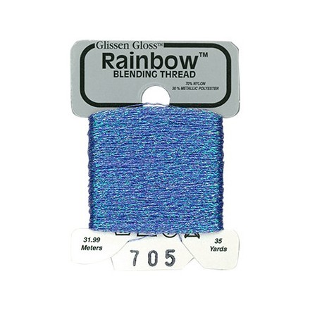 Rainbow Blending Thread 705 Cornflower Blue Металлизированное мулине Glissen Gloss RBT705 - Вышивка крестиком и бисером - Овца Рукодельница