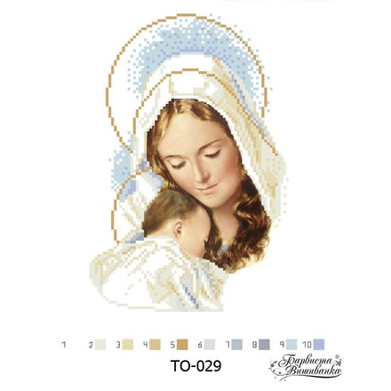 Схема картины Мадонна с ребенком для вышивки бисером на ткани ТО029ан2027 - Вышивка крестиком и бисером - Овца Рукодельница