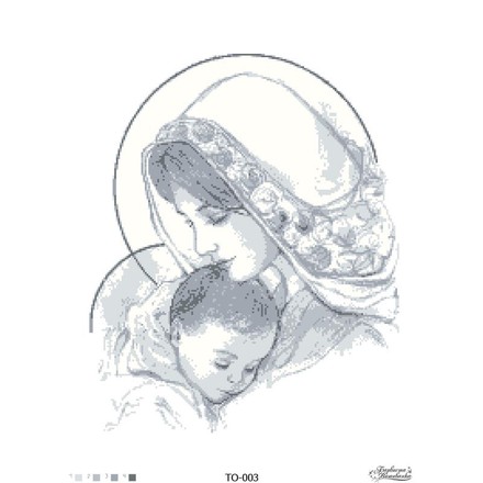 Схема картины Мария с ребенком серая для вышивки бисером на ткани ТО003ан4560 - Вышивка крестиком и бисером - Овца Рукодельница