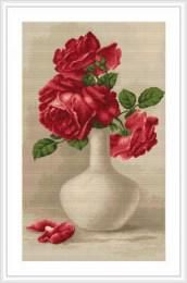 Красные розы в вазе. Набор для вышивания гобеленом. Luca-S (G506) - Вышивка крестиком и бисером - Овца Рукодельница