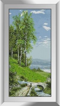 Набір для малювання каменями алмазний живопис Dream Art Пейзаж з березами (квадратні, повна) 31404D - Вишивка хрестиком і бісером - Овечка Рукодільниця