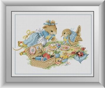 Набір для малювання каменями алмазний живопис Dream Art Мишки на пікніку (квадратні, повна) 30987D - Вишивка хрестиком і бісером - Овечка Рукодільниця