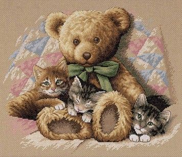 Набор для вышивания крестом Dimensions 35236 Teddy & Kittens - Вышивка крестиком и бисером - Овца Рукодельница