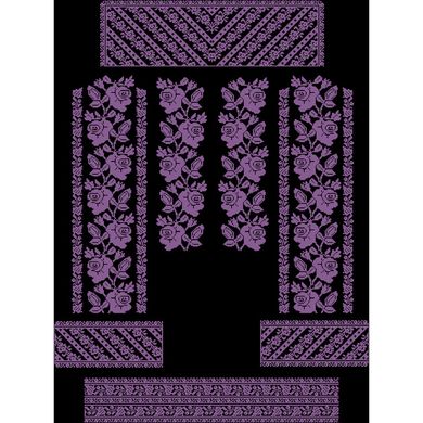 Набір для вишивки нитками Барвиста Вишиванка заготовки жіночої сукні – вишиванки Троянди монохром ПЛ081лЧннннi