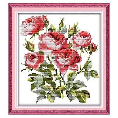 Квітучі троянди Набір для вишивання хрестиком з друкованою схемою на тканині Joy Sunday H521JS - Вышивка крестиком и бисером - Овца Рукодельница