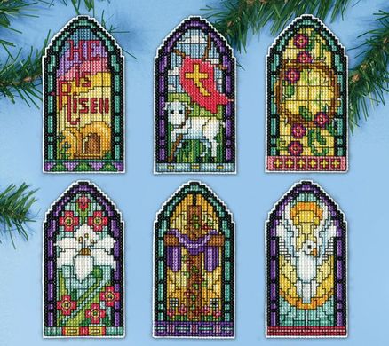 Пасхальные окна. Витраж. Набор для вышивания крестом. Design Works (dw5927) - Вышивка крестиком и бисером - Овца Рукодельница