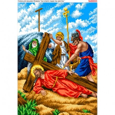 Ісус падає втретє Схема для вишивки бісером Biser-Art B693ба - Вишивка хрестиком і бісером - Овечка Рукодільниця