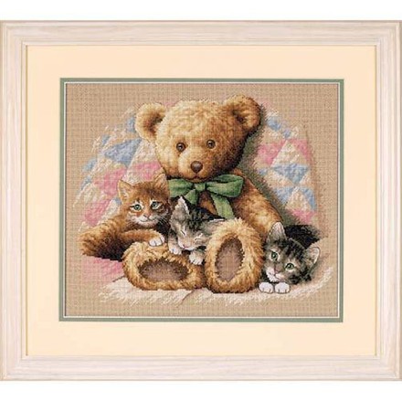 Тедди и котята. Набор для вышивания крестом. Дименшенс Dimensions (35236) - Вышивка крестиком и бисером - Овца Рукодельница