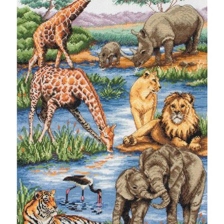 Набір для вишивання Anchor MAIA 01212 African Wildlife / Африканська дика природа - Вишивка хрестиком і бісером - Овечка Рукодільниця
