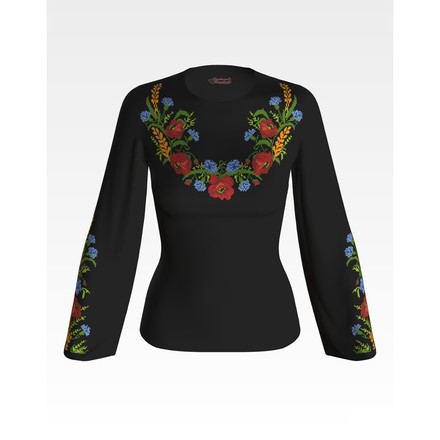 Набір для вишивки жіночої блузки бісером Польові квіти БЖ024дЧннннk - Вишивка хрестиком і бісером - Овечка Рукодільниця
